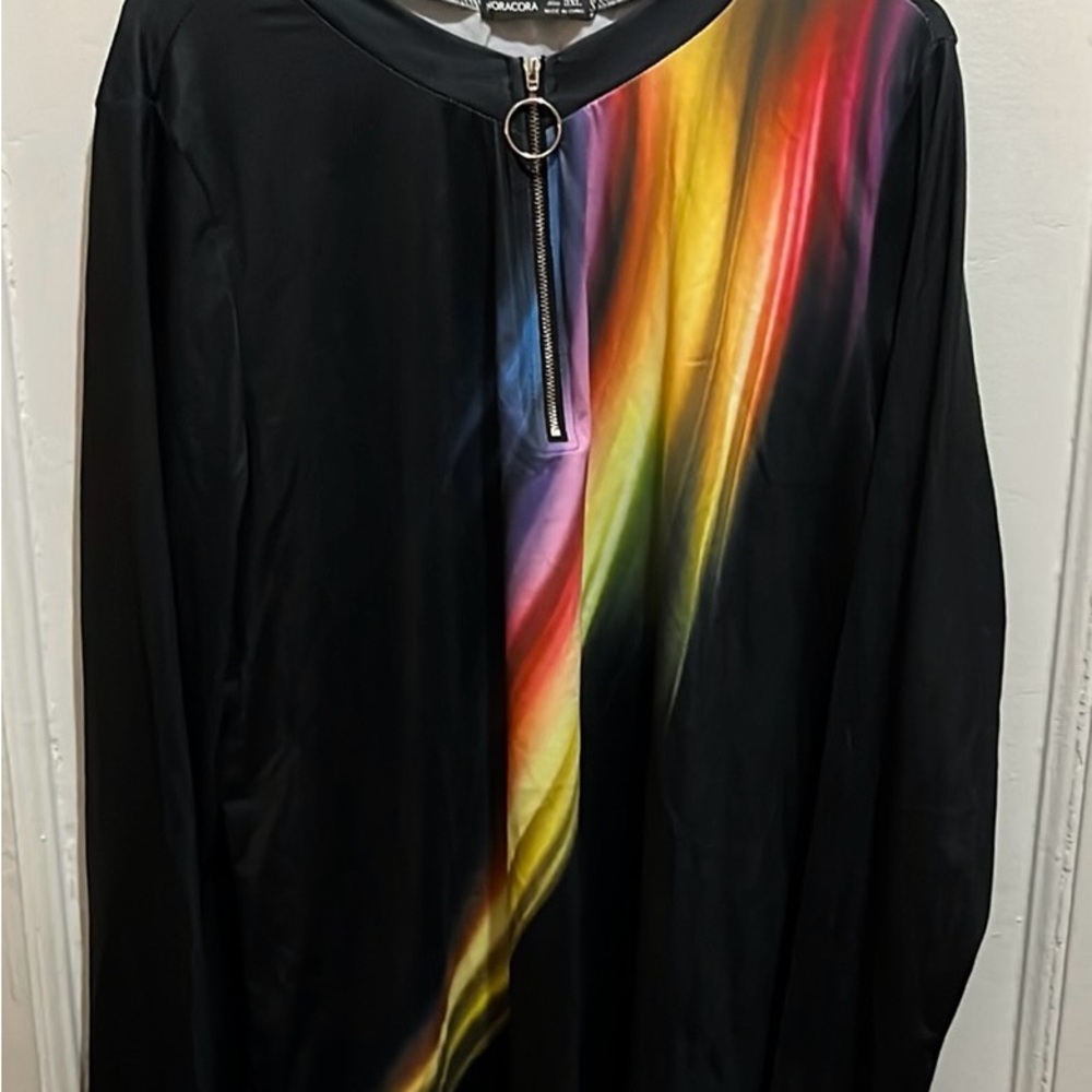 NORACORA Black and Yellow Long Sleeve Tee with Dynamic Design